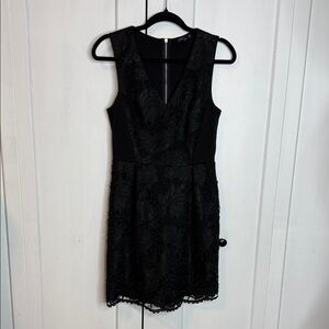 Club Monaco Black Floral Mini Dress Approx small-medium